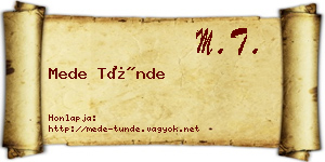 Mede Tünde névjegykártya