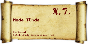 Mede Tünde névjegykártya